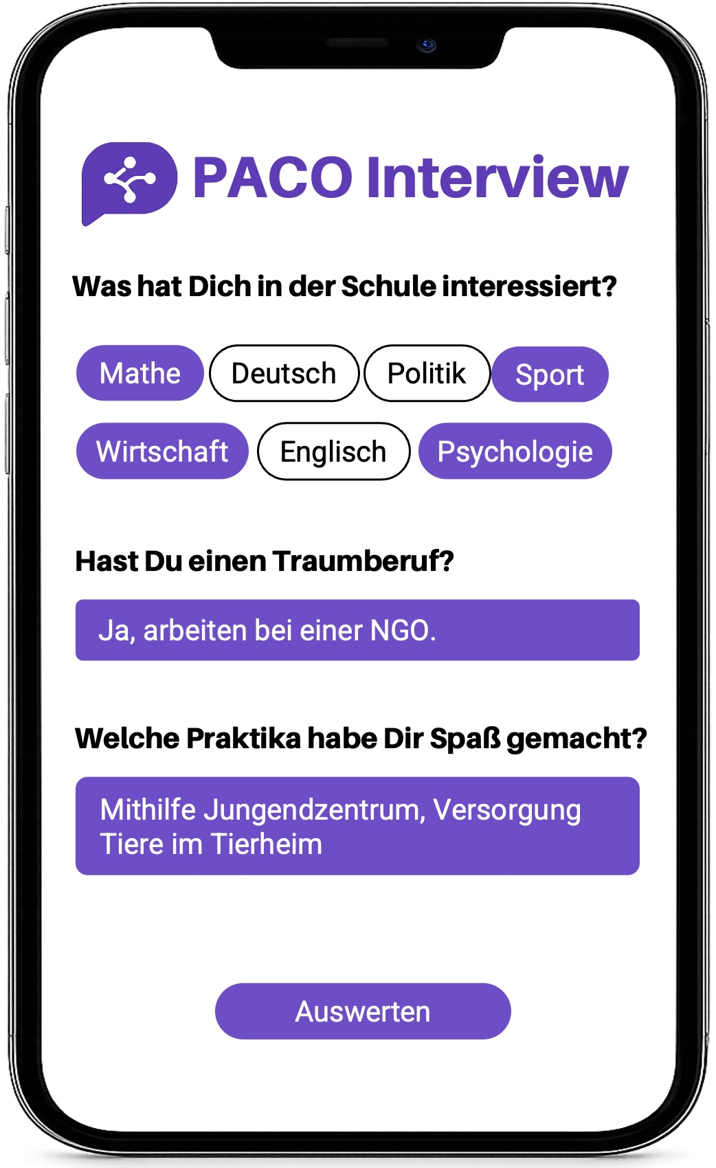 Screenshot des Kurzinterviews mit PACO Interview